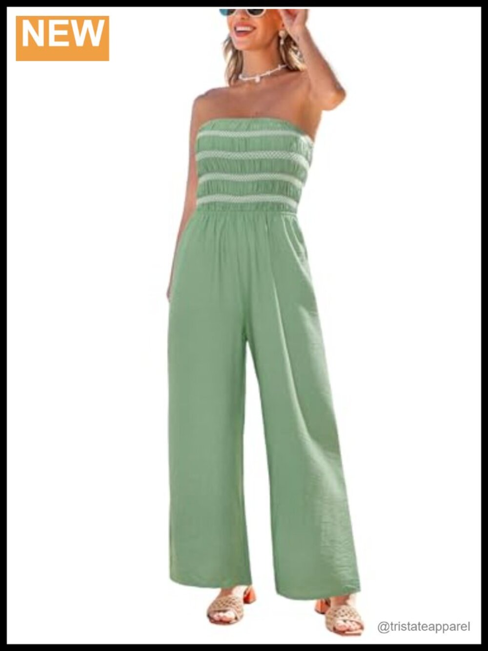 CUPSHE Women's Sleeveless Wide Leg Jumpsuit Rayon Nylon Casual One Piece